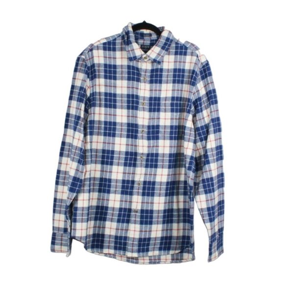 J. Crew Other - NWT J.Crew Blue Plaid Regular Flannel Cotton Button Down Shirt Size Large